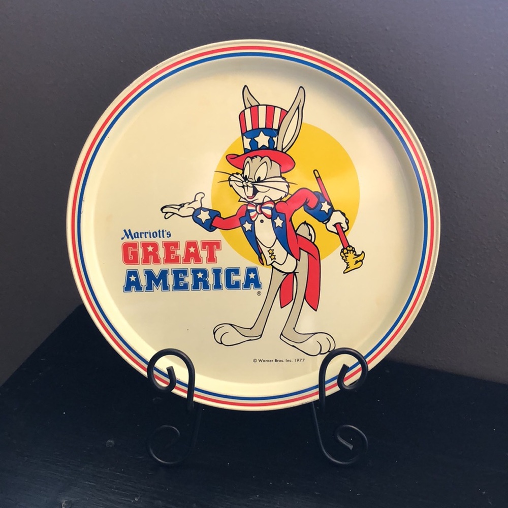 Vintage 1977 “Great America” Serving Tray-Metal-11in diameter-GUC